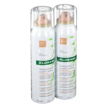 Klorane Shampooing Sec Teinté Extra Doux au Lait d'Avoine Duo Promo 2x150 ml spray