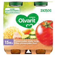 Olvarit Maaltijdpotje Tomaat-Tonijn-Pasta 15 Maanden 2x250 g