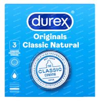 Durex Classic Natural Préservatifs 3 pièces
