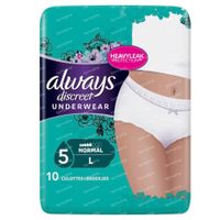 Always Discreet Incontinence Pants Large 10 slips