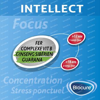 Biocure Intellect - Concentration, Mémoire, Vitamine 40 comprimés
