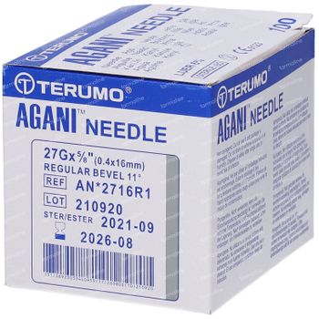 Terumo Agani™ 27g Ø 0.4mm - 16mm 100 naalden