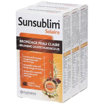 Nutreov Sunsublim Bruinen Lichte Huid TRIO 3x28 capsules