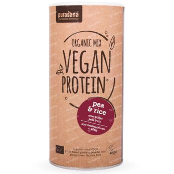 Purasana Vegan Protein Mix Erwt - Rijst - Bosvruchten - Açai Bio 400 g