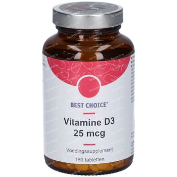 Best Choice Vitamine D3 25 mcg 180 comprimés