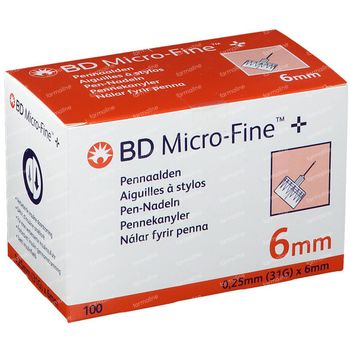 BD Micro-Fine Pennaalden 0,25mm 31g 6mm 100 pièces
