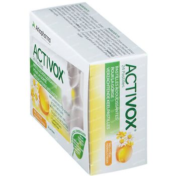 Activox Pastilles Miel-Citron Sans sucre Nouvelle Formule 24 comprimés à sucer