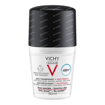 Vichy Homme Déodorant 48h Anti-Transpirant Anti-Traces 50 ml rouleau