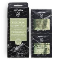 Apivita Express Beauty Face Mask Green Clay Deep Cleansing 2x8 ml