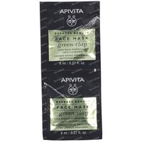 Apivita Express Beauty Masque Visage Argile Verte Nettoyant Profond 2x8 ml
