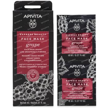Apivita Express Beauty Face Mask Grape Line Smoothing & Firming 2x8 ml