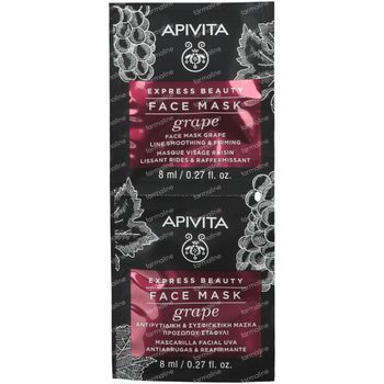 Apivita Express Beauty Face Mask Grape Line Smoothing & Firming 2x8 ml