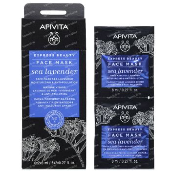 Apivita Express Beauty Face Mask Sea Lavender Moisturizing & Anti-Pollution 2x8 ml