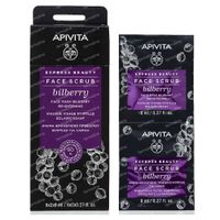 Apivita Express Beauty Face Scrub Face Mask Bilberry Brightening 2x8 ml