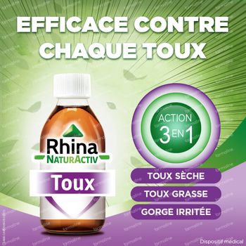 Rhina NaturActiv Toux Sirop sans Sucre - Toux 120 ml