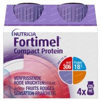 Fortimel Compact Protein Goût Fruits Rouges Sensation Fraîcheur 4x125 ml