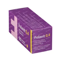Folavit 0,4mg Foliumzuur Nieuwe Formule 90 tabletten hier online bestellen |