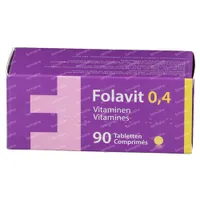 Folavit 0,4mg Foliumzuur Nieuwe Formule 90 tabletten hier online bestellen |