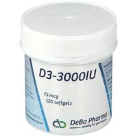 Deba Vitamine D3-3000 IU 75mcg 120  gélules souples