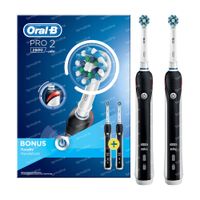 Oral B Pro 2 2900 Elektrische Tandenborstel Zwart DUO 1  set