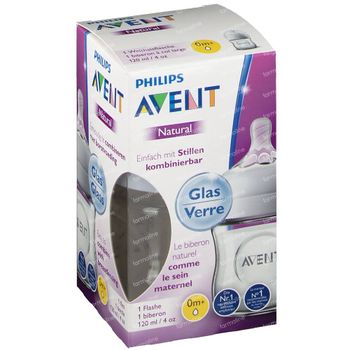 Philips Avent Natural 2.0 Zuigfles Glas SCF051/17 120 ml