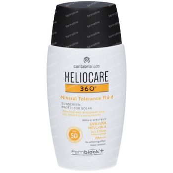 Heliocare 360° Mineral Tolerance Fluid SPF50 - 100% Minerale Zonnecrème 50 ml
