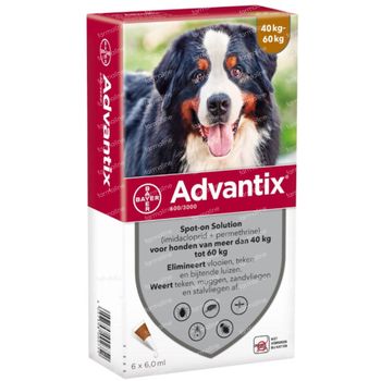 Advantix Spot-On 600/3000 Solution Chien 40<60KG 6x6 ml