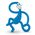 Matchstick Monkey Dancing Anneau de Dentition Bleu Foncé 1 pièce