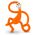 Matchstick Monkey Dancing Anneau de Dentition Orange 1 pièce