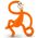 Matchstick Monkey Dancing Anneau de Dentition Orange 1 pièce