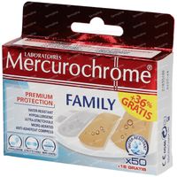 Mercurochrome Pansements Famille 50+18 st