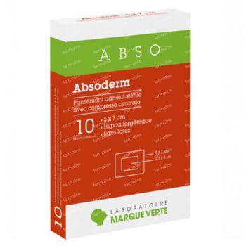 Abso Absoderm Stérile 5x7cm 10 pièces