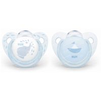 NUK Schnuller Blau/Rosa - Blau 6-18 Monate 2 st