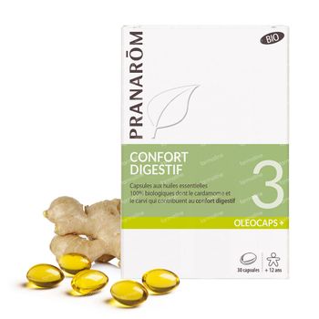 Pranarôm Oléocaps+ 3 Confort Digestif Bio 30 capsules
