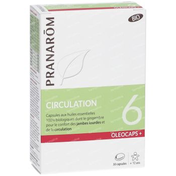 Pranarôm Oléocaps+ 6 Circulation Bio 30 capsules