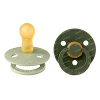 BIBS Latex Fopspeen Sage - Hunter Green 6-18 Maanden 2 fopspeen (-en)