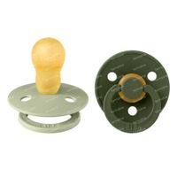 BIBS Tétine Latex Sage - Hunter Green 18 Mois+ 2 pièces