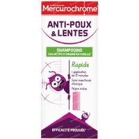 Mercurochrome Shampoing Anti-Poux & Lentes Actifs d'Origine Naturelle 125 ml