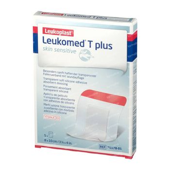 Leukomed T Plus Skin Sensitive 8x10cm 5 pièces