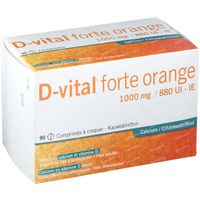 D-vital Forte Sinaas 1000mg/880IE Calcium 90 kauwtabletten