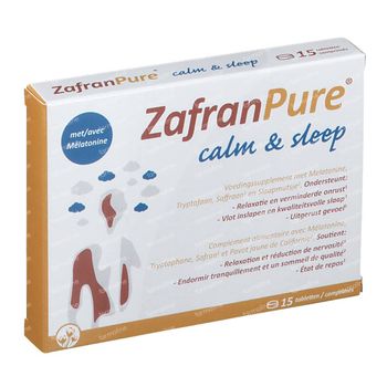 ZafranPure Calm & Sleep - Sommeil, Stress et Fatigue 15 comprimés