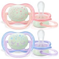 Philips Avent Sucette Ultra Air Night Fille 0-6 Mois SCF376/12 2 pièces