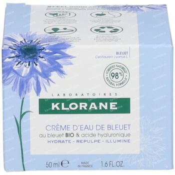 Klorane Cornflower Water Cream with Organic Cornflower & Hyaluronic Acid 50 ml
