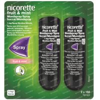 Nicorette® Fruit & Mint Mondspray 1mg/Spray - DUO 2x150  dosissen
