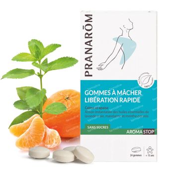 Pranarôm Aromastop Libération Rapide 24 gommes à croquer