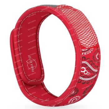 Para'Kito® Anti-Moustique Bracelet Bandana Rouge Rechargeable 1 pièce