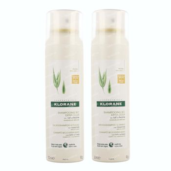 Klorane Dry Shampoo with Oat Milk Ultra Gentle Dark Hair DUO 2x150 ml spray