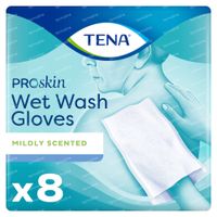 TENA ProSkin Wet Wash Gloves Parfum Doux 8 pièces