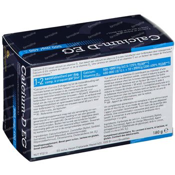 Calcium-D EG 500mg/400 U.I. 90 comprimés à croquer