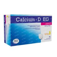 Calcium-D EG Forte 1000 mg-800 I.E. Citroen 90 kauwtabletten